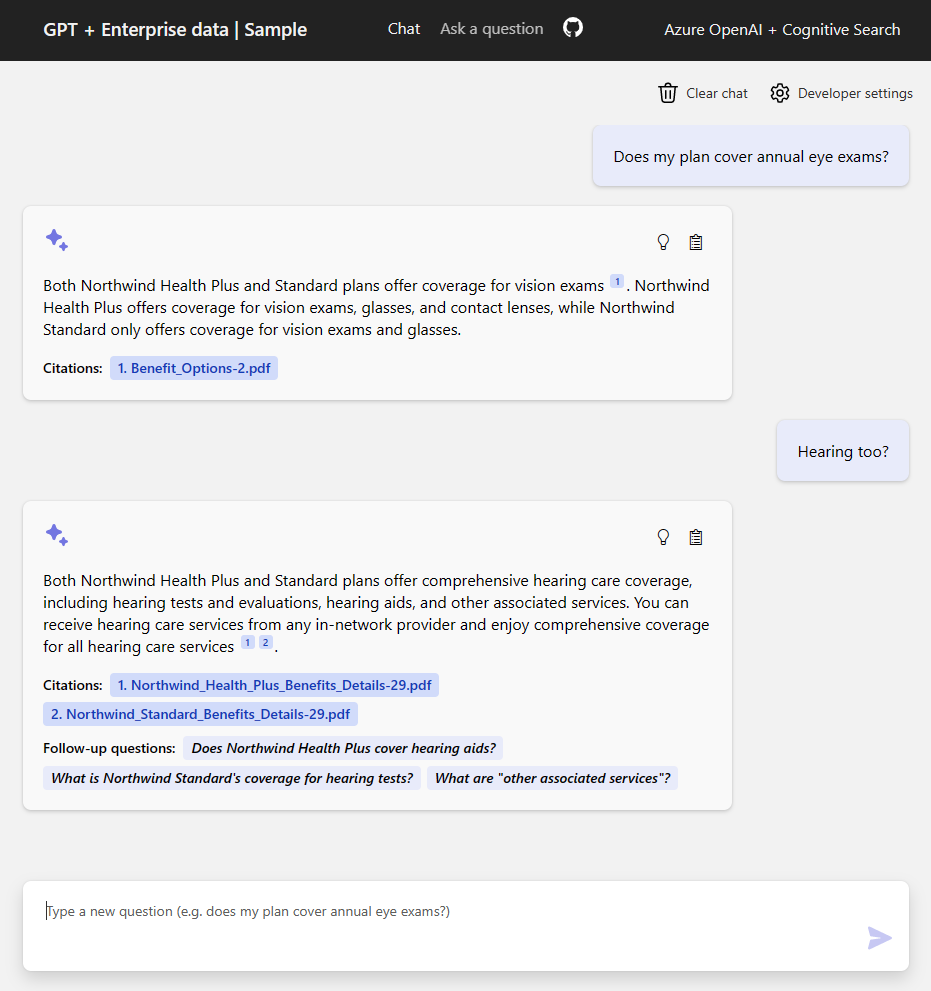 ChatGPT + Enterprise Data with Azure OpenAI